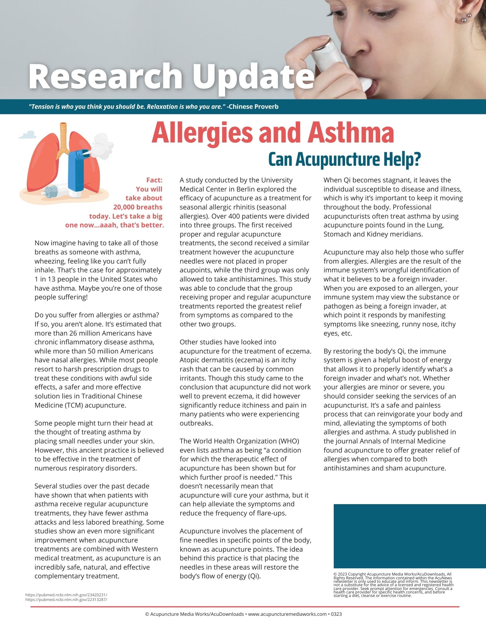 Research - Acupuncture Allergies Asthma